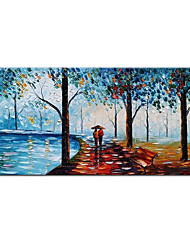 cheap -Oil Painting Handmade Hand Painted Wall Art Abstract City Street Landscape Home Decoration Decor Rolled Canvas No Frame Unstretched