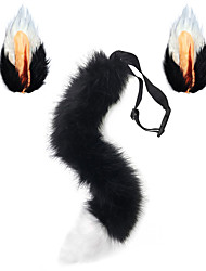 cheap -Faux Fur Fox Tail and Hair Clip Ears Kit for Halloween Party Christmas Costume Accessories Xmas Toys Gift for Women