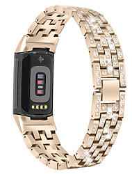voordelige -1 pcs Slimme horlogeband voor Fitbit 5 . opladen Fitbit Charge 5 Beaded Smartwatch Band Bling Diamant Zakelijke band sieraden armband Vervanging Polsbandje