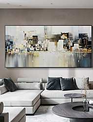 cheap -Oil Painting Handmade Hand Painted Wall Art Abstract Architecture City View Home Decoration Decor Stretched Frame Ready to Hang