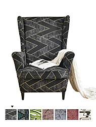 cheap -1 Set of 2 Pieces Geometric Printed Stretch Wingback Chair Cover Wing Chair Slipcovers Spandex Fabric Wingback Armchair Covers with Elastic Bottom for Living Room Bedroom Decor