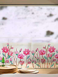 cheap -Frosted Privacy Pink Flowers Pattern Window Film Home Bedroom Bathroom Glass Window Film Stickers Self Adhesive Sticker 58 X 60cm Wall Stickers For Bedroom Living Room