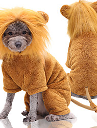 cheap -Dog Costumes for Dogs, Dog Hoodie Lion Leopard Zebra Pet Costume Flannel Warm Coat Outfits Clothes for  Dogs Cats Halloween Cosplay Apparel