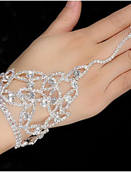 cheap -Women&#039;s Ring Bracelet / Slave bracelet Bracelet Geometrical Leaf Fashion Rhinestone Bracelet Jewelry Silver For Christmas Party Wedding Engagement Festival / Silver Plated
