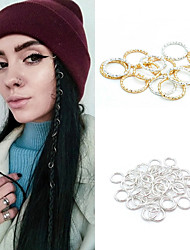 cheap -50 Pcs Gold/Silver Hair Braid Dreadlock Beads Cuffs Rings Tube Accessories Hoop Circle Approx 8-18mm Inner Hole Hair Rings