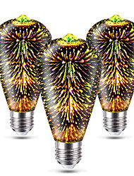 cheap -3D Fireworks Christmas Light Effect ST64 LED Bulb 5W AC220V AC120V E27 E26 Fairy Multicolor Bulb Disco Bulb Color Bulb Party Bulb Stained Glass Bulb Fireworks Bulb 1PC 3PCS 6PCS