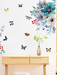cheap -30x90cm Wall Stickers Self-adhesive Painted Flowers Butterfly Bedroom Porch Home Wall Beautification Decorative  Removable PVC DIY Home Decoration Wall Decal Wall Decoration