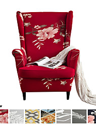 cheap -1 Set of 2 Pieces Floral Printed Stretch Wingback Chair Cover Wing Chair Slipcovers Spandex Fabric Wingback Armchair Covers with Elastic Bottom for Living Room Bedroom Decor