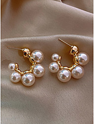 cheap -Women&#039;s Earrings Geometrical Precious Fashion Vintage Modern French Sweet Pearl Earrings Jewelry Gold For Party Wedding Gift Engagement Festival 1 Pair
