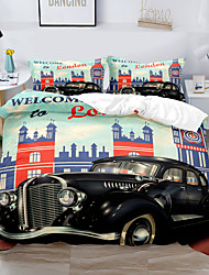 cheap -OldCar Duvet Cover Set Happy For Kids Gife 2/3 Piece 3D Bedding Set with 1 or 2 Pillowcase(Single Twin  only 1pcs)