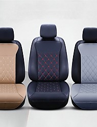 cheap -1 PCS Car Seat Covers Luxury Car Protectors Universal Anti-Slip Driver Seat Cover Leather with Backrest Rhombus Easy Install Universal Fit Interior Accessories for Auto Truck Van SUV