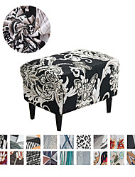 cheap -Floral Printed Stretch Ottoman Cover Spandex Elastic Stretch Rectangle Folding Storage Covers Removable Footstool Protect Footrest Covers