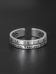 cheap -Open Cuff Ring Party Classic Silver S925 Sterling Silver Number Stylish Punk 1pc / Women&#039;s / Men&#039;s