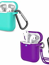 cheap -Coffea Silicone Protective Case with Stap for AirPods 2 [Front LED Visible] (Purple) &amp; AirPods 1 (Front LED Not Visible) (Green)