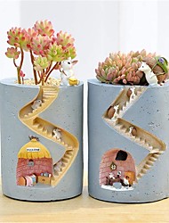 cheap -Rabbit Hedgehog Resin Flowerpot for Succulent Plants Stationary Table Decorative Pot Pen Holder Festival Give Home Accessories