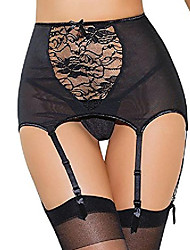 cheap -Women Sexy Lingerie Lace High Waist Garter Belt 6 Adjustable Straps With G-String Suspender Belt Suitable For Gift Role Playing Nighties