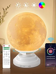 cheap -5.9 inch Smart Moon Lamp 16 Colors RGB Rotatable Base White Noise LED Lunar Night Light Sleeping Mood Light with Bluetooth  Speaker APP/Touch &amp; Remote Control Moon Light for Bedroom Decor