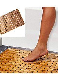 cheap -Bamboo Bath Mat Silicone Anti Slip Pads Roll Up Wooden Bath Mats Boho Bamboo Decor Shower Mats for Shower