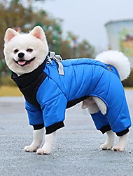 cheap -Winter Dog Coat with Leg D-Ring Waterproof Reflective Costume Puppy Dog Jacket Outfits Windproof Snowsuit Warm Cotton Lined Winter Clothes for Small Medium Dogs Apparel (XL, Blue)