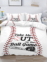 cheap -Sports Football Duvet Cover Set Baseball Football flame 2/3 Piece football print  hotel bedding sets comforter cover Bedding Set with 1 or 2 Pillowcase(Single Twin  only 1pcs)