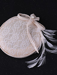 cheap -Elegant Pearl Lace Hats with Feather / Bow(s) / Beading 1pc Wedding / Party / Evening Headpiece