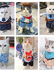 cheap -Cat Dog Halloween Costumes Polyester Cute Pet Halloween Clothes Penalty Police Upright Costume Dress Up for Cats Dogs(S)