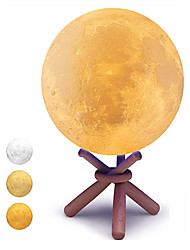 cheap -Moon Lamp 3 Colors LED Night Light 3D Printing Moon Light with Stand 5.9 inch Moon Light Lamps for Friends Lover Birthday Gifts Bedroom Decor Lamp