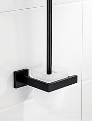 cheap -Toilet Brush Holder Set New Design Stainless Steel Matte Black Toilet Brush Holder Wall Mounted 1pc