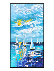 cheap -Oil Painting Handmade Hand Painted Wall Art Abstract Seascape Sailing Boat Thick Knife Home Decoration Decor Rolled Canvas No Frame Unstretched