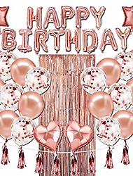 cheap -36Pieces Happy Birthday Foil Balloons Decorations Set, Birthday Party Balloons, 3D Premium Aluminum Foil Party Banner Balloons, Balloon set by