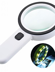 cheap -Handheld 10X Illuminated Magnifier Microscope Magnifying Glass Aid Reading for Seniors loupe Jewelry Repair Tool With LED