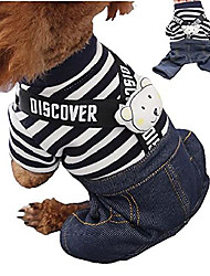 cheap -Dog Sweatshirts Clothes, Cute Denim Overalls for Small &amp; Medium Pets, Boy &amp; Girl Dogs Coats Jeans T-Shirts Sweatshirts (XS(Chest:12.60&quot; Length:7.48&quot;))