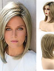 cheap -Blonde Wigs For Women Synthetic Wig Straight Bob Wig Short Brown Synthetic Hair Women&#039;s Fashionable Design Highlighted / Balayage Hair Exquisite Brown