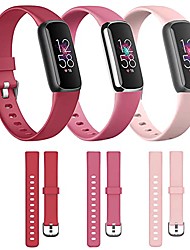 cheap -3 Pack Luxe Bands Compatible with Fitbit luxe Band Sport Watch Wrist Strap for Men Women, Luxe Silicone Watch Strap Bracelet Wristband Replacement Accessories with Metal Buckle Women Slim Small Bands