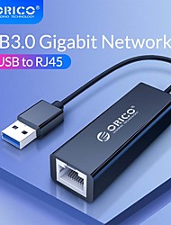 cheap -ORICO 10/100/1000 Mbps Network Card Type A to RJ45 Lan USB Wired USB 3.0 2.0 to Gigabit Ethernet Adapter For Windows 10/7 Mac OS PC
