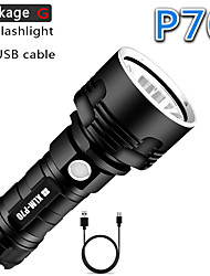 cheap -P70 flashlight Flashlight Kits Waterproof 1000 lm LED LED Emitters 3 Mode with Battery and USB Cable Waterproof Portable Professional Windproof Camping / Hiking / Caving Everyday Use Cycling / Bike