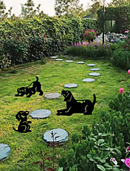 cheap -Puppy Shape Art Silhouette Acrylic Animal Outline Silhouette Art Garden Decoration