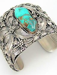 cheap -new indian style open wide bracelet retro jewelry thai silver blue turquoise butterfly bracelet