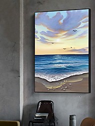 cheap -Handmade Oil Painting Canvas Wall Art Decoration Abstract  Seascape Painting Sunrise Ocean for Home Decor Rolled Frameless Unstretched Painting