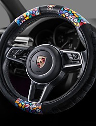 cheap -Steering Wheel Cover Style Cute Flannel Colorful Universal Car Steering Wheel Protector Anti-Slip Soft Interior Accessories for Women Men fit Car SUV etc  15 inch