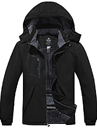 cheap -Men&#039;s Classic Multi Pockets Ski Outwear Winter Cold Rain Coat Snow Hoodie Jacket Black XL