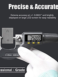 cheap -Digital Micrometer Professional Inch/Metric Thickness Measuring Tools 0.00005/0.001 mm Resolution Thickness Gauge Protective Case with Extra Battery