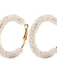cheap -1 Pair Hoop Earrings For Women&#039;s tiny diamond Daily Festival Alloy Classic Fashion