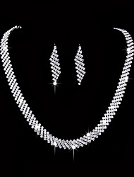 cheap -Women&#039;s Bridal Jewelry Sets Long Classic Imitation Diamond Earrings Jewelry White For Wedding Gift 1 set