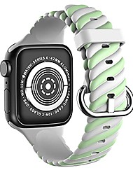 cheap -Compatible with Apple Watch Band 38mm 40mm 42mm 44mm for Men and Women, Soft Silicone Replacement Sport Strap for iwatch Series 7 6 5 4 3 2 1 SE (42mm/44mm, Green White)