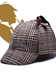 cheap -Sherlock Holmes Deerstalker Cap Retro Vintage British Style Roaring 20s 1920s Men&#039;s Costume Hat Gray &amp; Brown Prom New Year&#039;s Party Festival