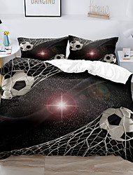 cheap -Sports Football Duvet Cover Set Baseball Football flame 2/3 Piece football print  hotel bedding sets comforter cover Bedding Set with 1 or 2 Pillowcase(Single Twin  only 1pcs)