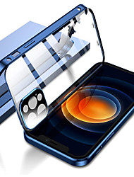 cheap -Double Safety Lock Case for iPhone 13 12 Pro Max Mini Bumper Case with Camera Lens Protector Double Sided Glass 360 Full Body Metal Frame Clear Cover For iPhone 11 Pro Max XS MAX XR X