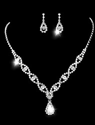 cheap -Women&#039;s Bridal Jewelry Sets Long Flower Classic Imitation Diamond Earrings Jewelry White For Wedding Gift 1 set