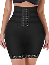 cheap -Corset Women‘s Control Panties Sexy Breathable Hip Pants Sport Classic Retro Tummy Control Lace Solid Color Hook &amp; Eye Polyester Gym Driving Office All Seasons Black Zipper